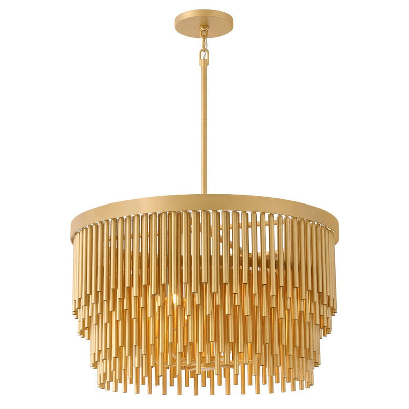 Bijou Six Light Chandelier - Deluxe Gold