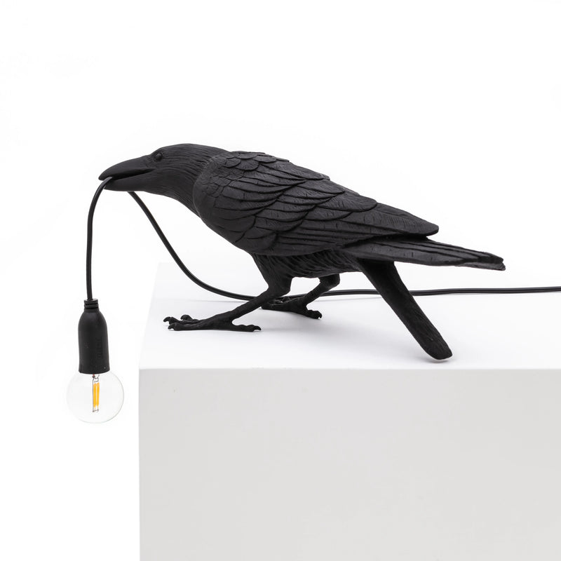 Bird Lamp Playing Outdoor By Seletti, Finish: Black