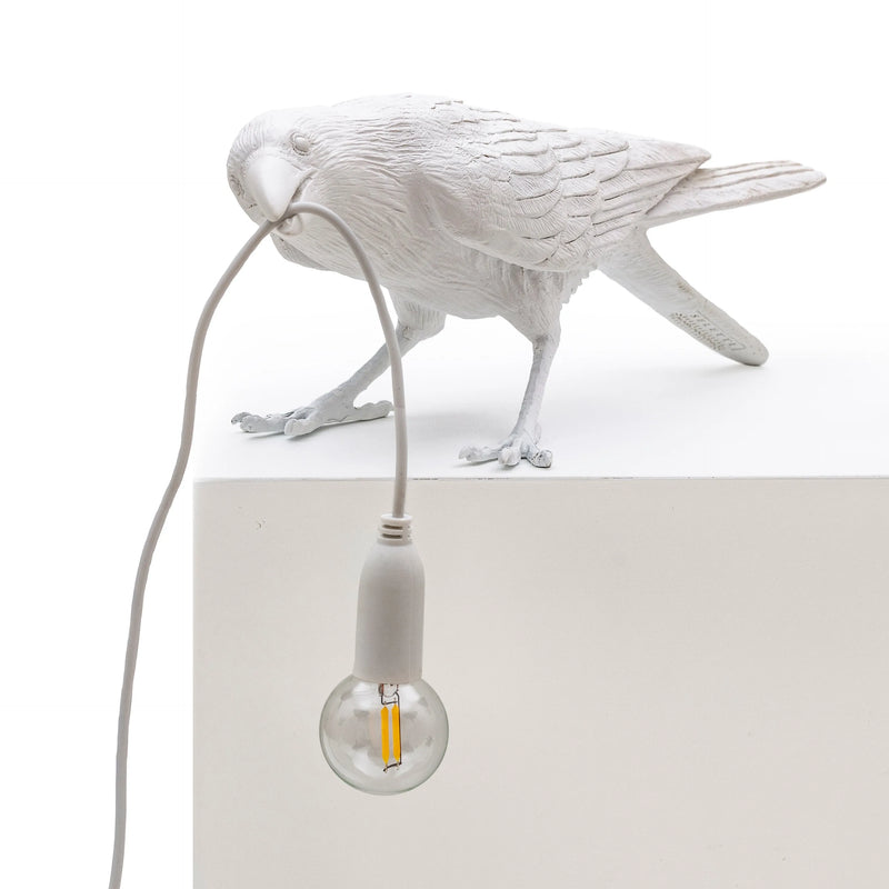 Bird Lamp Playing Outdoor By Seletti, Finish: White