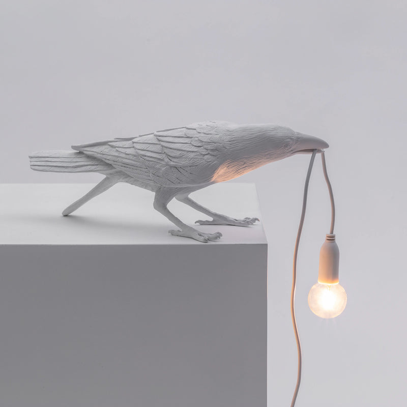 Bird Lamp Playing Outdoor By Seletti, Finish: White