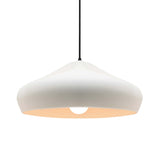 Bisque-Black Cord Crease Large Ceramic Pendant by Justice Design