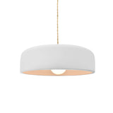 Bisque Beige Twisted Cord Ceramic Small Spire Pendant by Justice Design