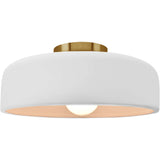 Bisque Brushed Brass Ceramic Small Spire Semi-Flush by Justice Design