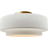 Bisque Brushed Brass Ceramic Small Tier Semi-Flush by Justice Design