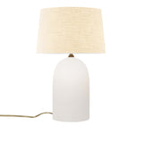 Bisque Cream Linen Fabric Ceramic Tall Kava Table Lamp with Fabric Shade by Justice Design