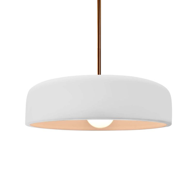 Bisque Rigid Stem Kit Ceramic Medium Spire Pendant by Justice Design