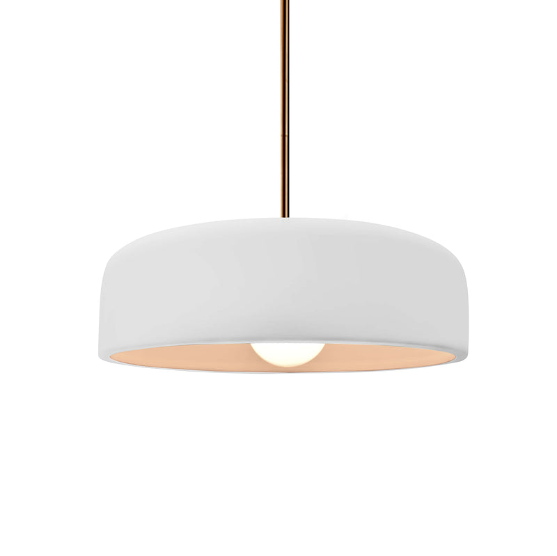 Bisque Rigid Stem Kit Ceramic Small Spire Pendant by Justice Design