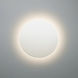 Bisque Small Ceramic Round Backlit Color Temperature Selectable LED Wall Sconce by Justice Design