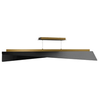 Black/Aged Brass Parasail 4CCT Linear Suspension by WAC Lighting