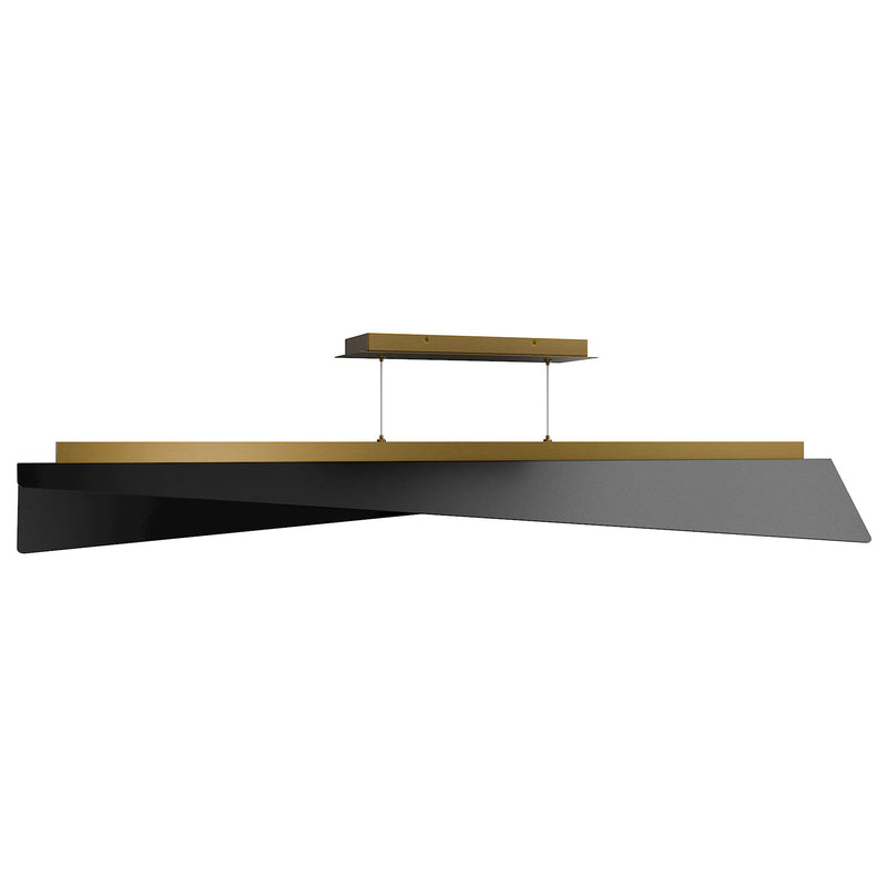 Black/Aged Brass Parasail 4CCT Linear Suspension by WAC Lighting