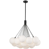 Black-Opal Glass 28inch Bolla Chandelier by Kuzco Lighting