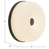 Black-Matte Opal Gold Jada Wall Sconce by Kuzco Lighting Dimensions