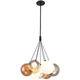 Black-Mix Glass 17inch Bolla Chandelier by Kuzco Lighting