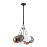 Black-Mix Glass 17inch Bolla Chandelier by Kuzco Lighting