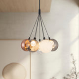 Black-Mix Glass 17inch Bolla Chandelier by Kuzco Lighting