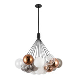 Black-Mix Glass 28inch Bolla Chandelier by Kuzco Lighting