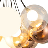 Black-Mix Glass 28inch Bolla Chandelier by Kuzco Lighting Bulb Details