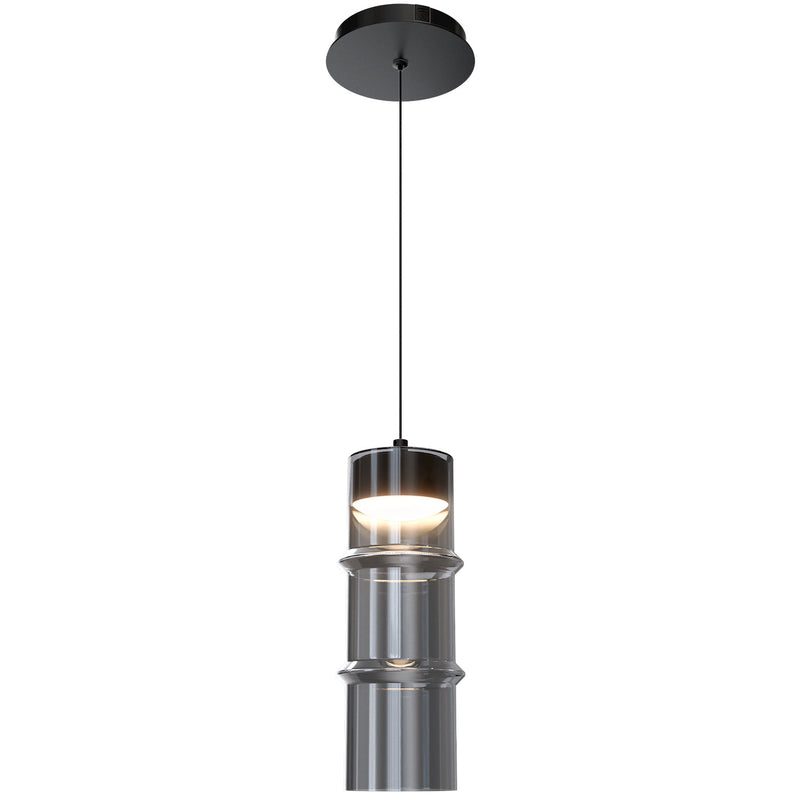Black-Smoke Glass Kanister Pendant by WAC Lighting