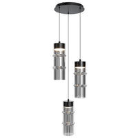 Black-Smoke Glass Kanister Round Multi-Light Suspension by WAC Lighting