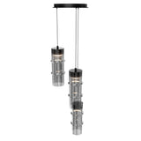 Black-Smoke Glass Kanister Round Multi-Light Suspension by WAC Lighting