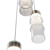 Black-White Glass Kanister Round Multi-Light Suspension by WAC Lighting Detail View
