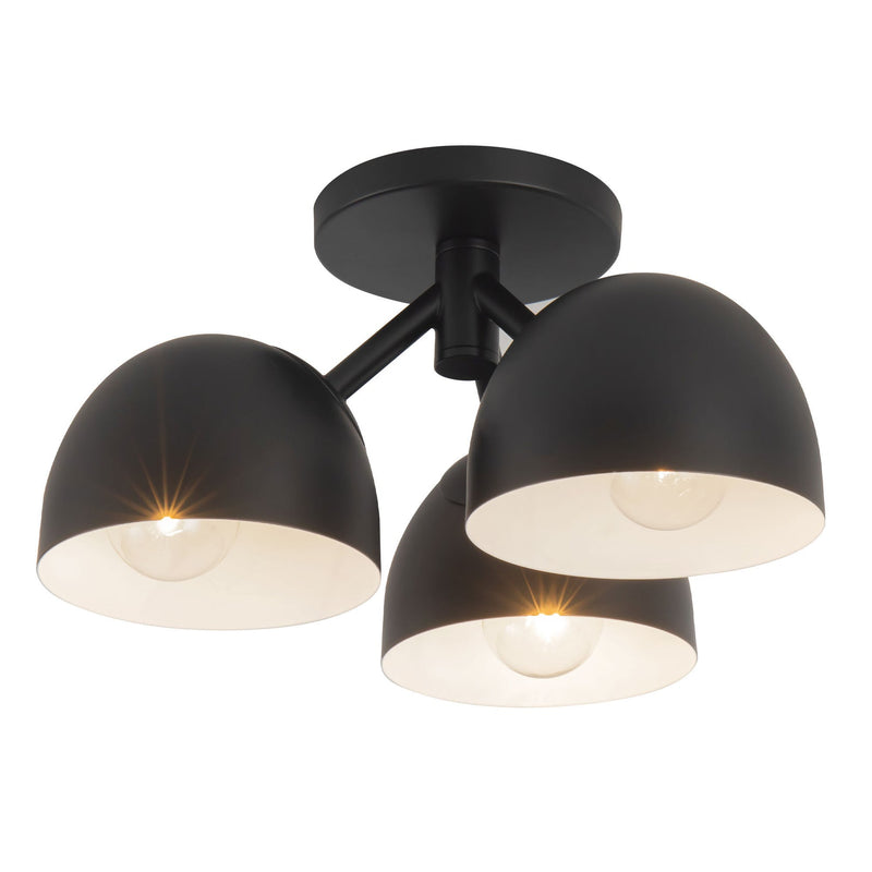 Black 12inch Fosso Semi-Flush Mount by Kuzco Lighting
