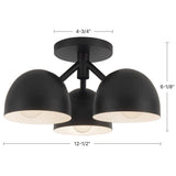 Black 12inch Fosso Semi-Flush Mount by Kuzco Lighting Dimensions