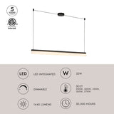 Black Nio Linear Pendant by Kuzco Lighting Light Details