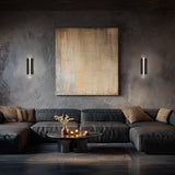Black Rapper Wall Sconce by Modern Forms in Living Room