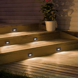 Black on Aluminum WL-LED100 Endurance Step And Wall Light by WAC Lighting on Stairs