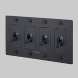 Black with Logo 4G Toggle Switch-Cross by Buster and Punch
