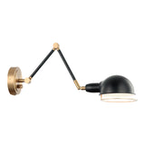 Blare Wall Sconce 9 Inch Aged Gold Brass + Black