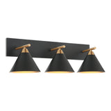 Bliss Wall Sconce 28 Inch Aged Gold Brass + Matte Black