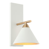 Bliss Wall Sconce 8 Inch Aged Gold Brass + White