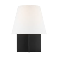 Blocco Table Lamp — 13", White Linen, Midnight Black