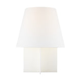 Blocco Table Lamp — 13", White Linen, Soft Linen