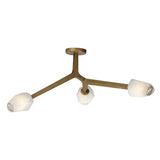 Blossom 3-Light LED Flush Mount by ET2 - Natural Aged Brass