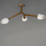 Blossom 3-Light LED Flush Mount by ET2 - Natural Aged Brass