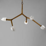 Blossom LED Pendant by ET2 - 5-Light Natural Aged Brass