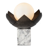 Blossom Mini Table Lamp, shown in Dark Smoke, Lilac Marble, by Hubbardton Forge