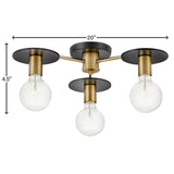 Bobbie Medium Three Light Semi-Flush Mount