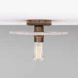 Bog Oak Ceiling Light - Antique Brass