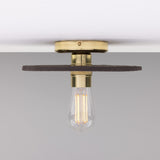 Bog Oak Ceiling Light - Polished Brass