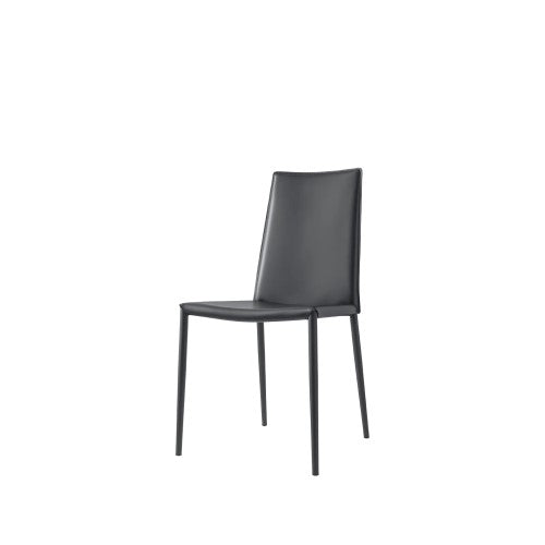 BOHEME DINING CHAIR BY CONNUBIA, COLORS: BLACK, METAL, REGENERATED LEATHER, SET OF 2,  | CASA DI LUCE LIGHTING