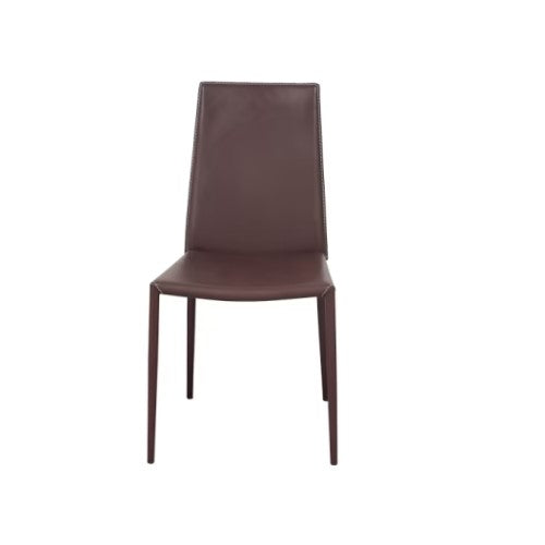 BOHEME DINING CHAIR BY CONNUBIA, COLORS: COFFEE, METAL, REGENERATED LEATHER, SET OF 2, | CASA DI LUCE LIGHTING