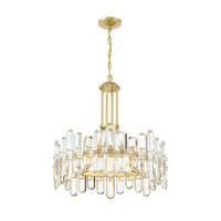 Bolton Rock Crystal Chandelier 24.75" Aged Brass