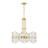 Bolton Rock Crystal Chandelier 24.75" Aged Brass