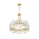 Bolton Rock Crystal Chandelier 24.75" Aged Brass