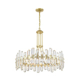 Bolton Rock Crystal Chandelier 31" Aged Brass