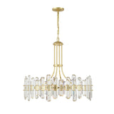 Bolton Rock Crystal Chandelier 31" Aged Brass
